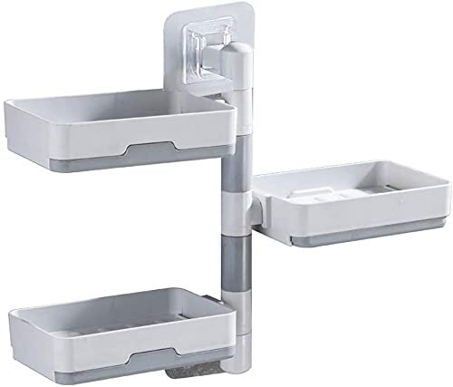 Self-Draining Wall-Mounted Shower Soap Dish Holder